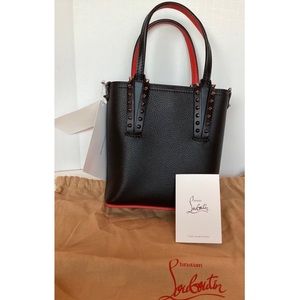 CHRISTIAN LOUBOUTIN MINI CABATA LEATHER TOTE